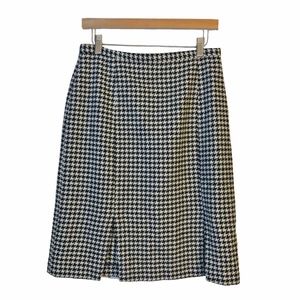D. TERRELL Black White Houndstooth Skirt Size 10